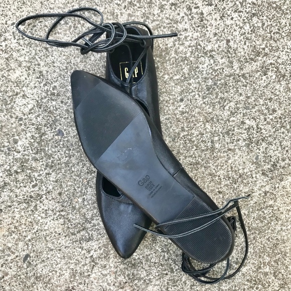 Gap True Black Lace Up Ballet Flats - Picture 3 of 4